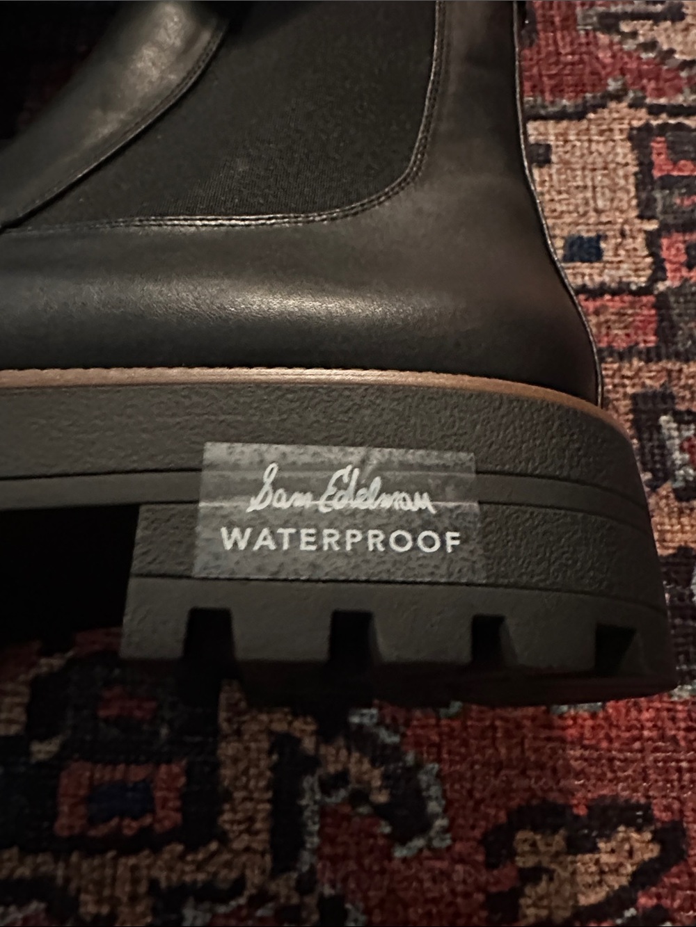 Sam Edelman Black Waterproof Laguna Chelsea Lug Boots - Picture 4 of 6